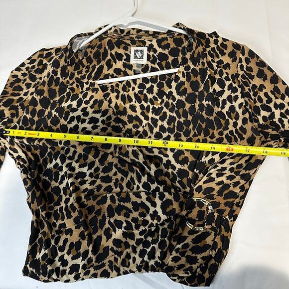 ANNE KLEIN Wrap Cheetah Dress, Long Sleeve, Size 10, Retails $99, New with tags - Picture 8 of 9